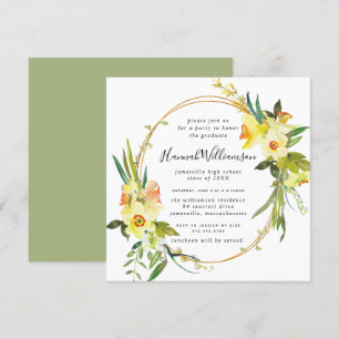 Invitation Diplôme de Carré de jonquille jaune