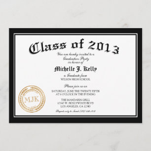 Invitation Diplôme de fin d'études en 2013