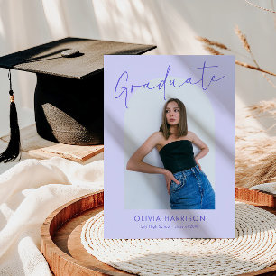 Invitation Diplôme de la photo d'arc de script de lavande mod