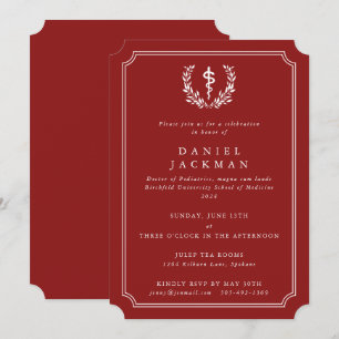 Invitation Diplôme de l'école de médecine Rodin/Blanc Asclepi