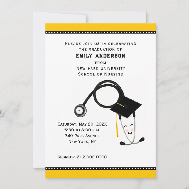 Invitation Diplôme de l'école de soins infirmiers (Devant)