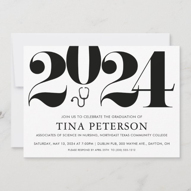 Invitation Diplôme de l'école de soins infirmiers (Devant)