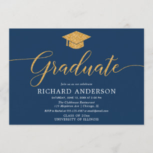 Invitation Diplômé de l'équipe d'obtention du diplôme d'or bl