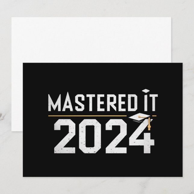 Invitation Diplôme de Master Maîtrisé en 2024 Diplôme de Mast (Devant / Derrière)