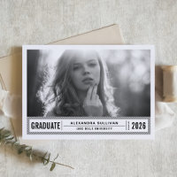 Diplôme de photo rayures modernes noir et blanc