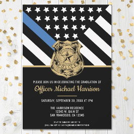 Invitation Diplôme de police Ligne bleue Indicateur Police