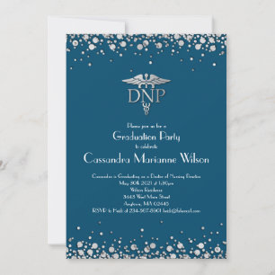 Invitation Diplôme de pratique infirmière avancée Bleu Argent