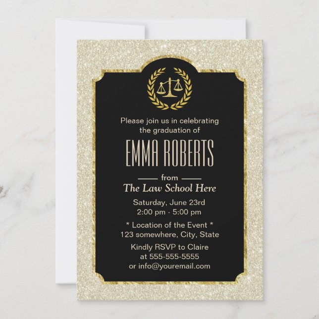 Invitation Diplôme d'études de droit Avocat de Parties scinti (Devant)