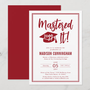 Invitation Diplômé d'un master moderne Diplômé de maîtrise