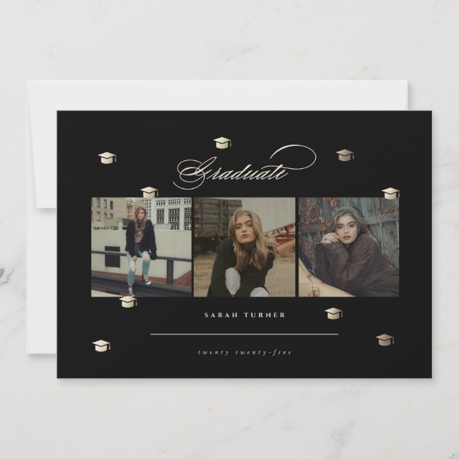 Invitation Diplômé | Élégante demande de diplôme (Devant)