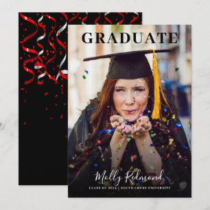Invitation Diplômé En Casquette Et Gown Photo Graduation Fair