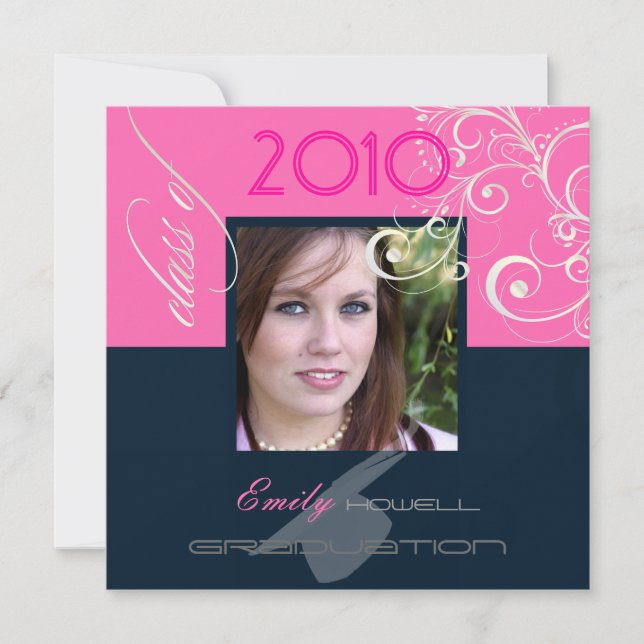 Invitation Diplôme en classe 2010/Casquette/Swirls (Devant)
