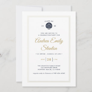 Invitation Diplôme en droit Échelles de la justice Marine Gol