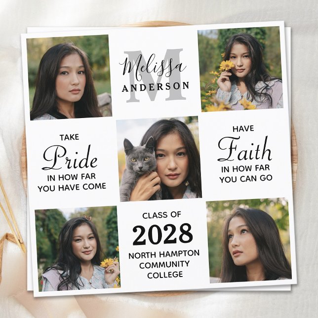 Invitation Diplômé Inspirational 5 Photo Collage Graduation (Créateur téléchargé)