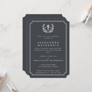 Invitation Diplôme MD Asclepius + Couronne de Laurier
