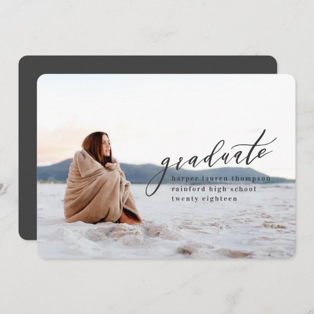 INVITATION DIPLÔME MINIMAL (Devant / Derrière)