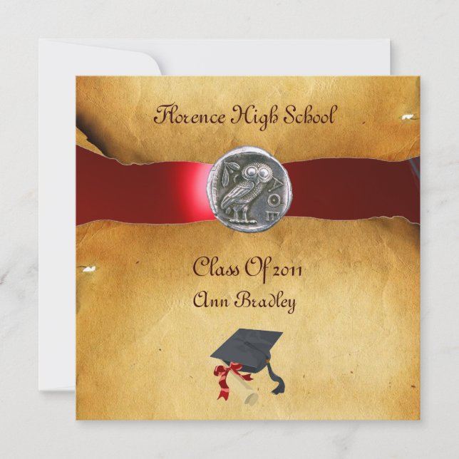 INVITATION DIPLÔME MODÈLE PHOTO SILVER OWL (Devant)