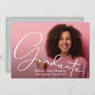 Invitation Diplôme photo de script chic