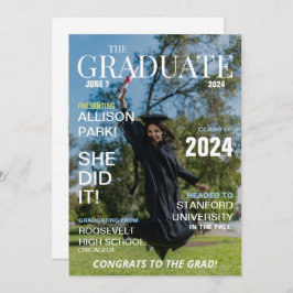 Invitation Diplôme photo d'un magazine moderne