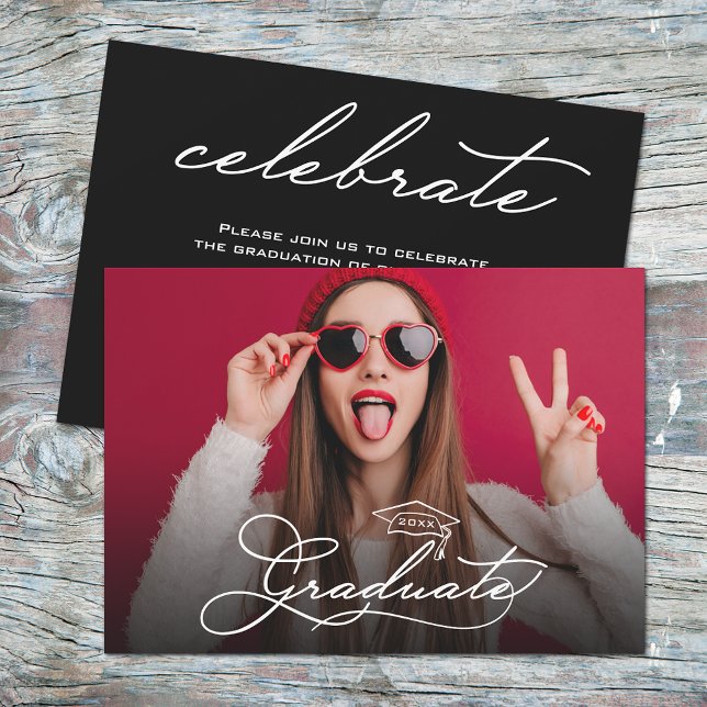 Invitation Diplôme photo moderne (Modern Photo Graduation Invitations)