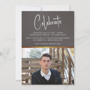 Invitation Diplôme Photo Moderne Masculin