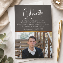 Invitation Diplôme Photo Moderne Masculin