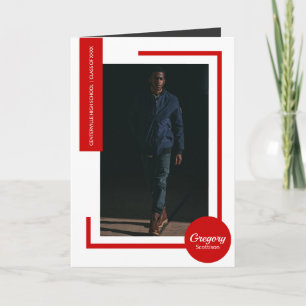 Invitation Diplôme photo Red Modern