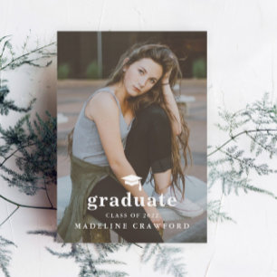 Invitation Diplôme photo simple Casquette