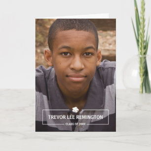 Invitation Diplôme photo simple et moderne plié