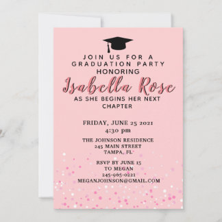 Invitation Diplôme Pink Ombree