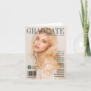 INVITATION DIPLÔME PRÉTENDRE MAGAZINE COVER PERSONNALISÉ