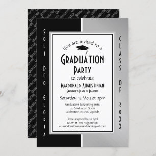Invitation DIPLÔME Soli Deo Gloria Black Silver Grey