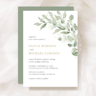 Invitation Direction du congé d'olive de verdure Mariage du s