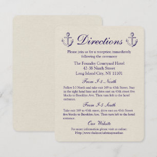 Invitation Directions nautiques bateau ancre mariage marine &