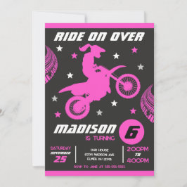 Invitation Dirt Bike Motocross Motorbike Girl Birthday 