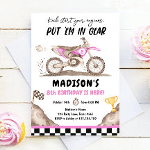 Dirt Bike Motorcross Course Vélo Fille Anniversair