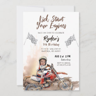 Invitation Dirt Bike N'Importe Quel Âge Anniversaire Photo In