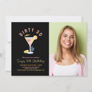Invitation Dirty 30 Femmes Anniversaire Trente Cocktails Phot