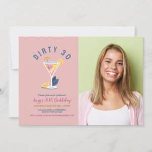 Invitation Dirty 30 Femmes Anniversaire Trente Cocktails Phot