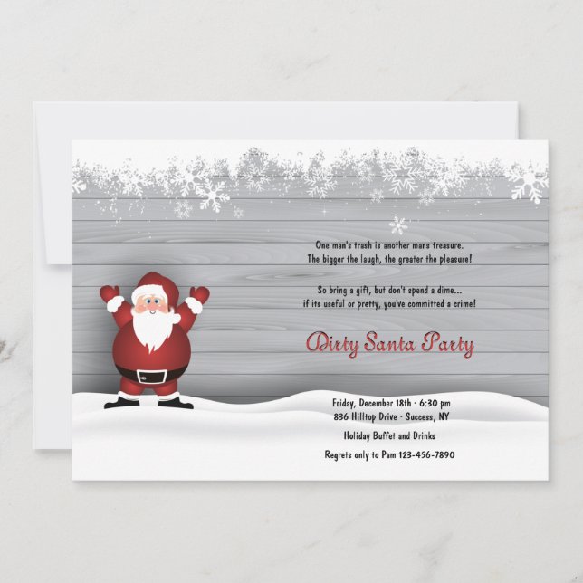 Invitation Dirty Père Noël Secret Père Noël Party (Devant)