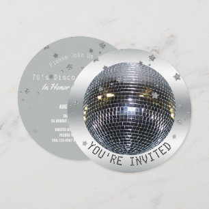 Invitation Disco Ball Anniversaire Disco Dance Party Circle