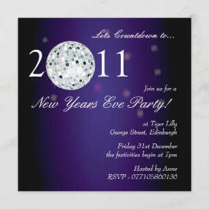 Invitation Disco-Ball de New Years Eve
