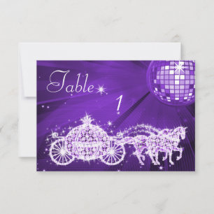 Invitation Disco Ball, Princess Coach & Horses Double Côté
