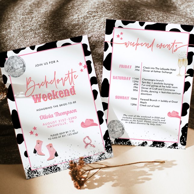 Invitation Disco Cowgirl Bachelorte Party | Space Cowgirl (Créateur téléchargé)