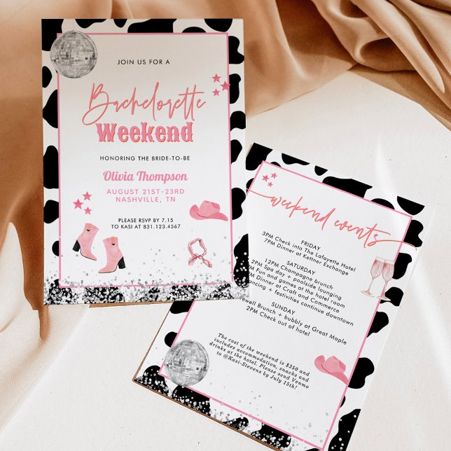 Invitation Disco Cowgirl Bachelorte Party | Space Cowgirl I (Créateur téléchargé)