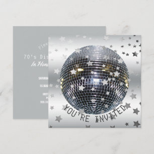 Invitation Disco Dance Anniversaire   Retro les années 70 Dis