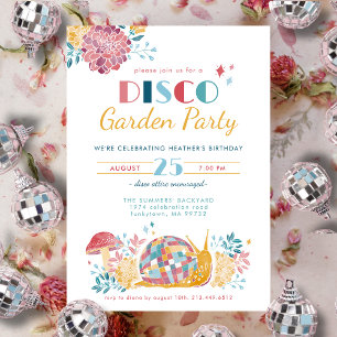 Invitation Disco Garden Party Jolie Anniversaire