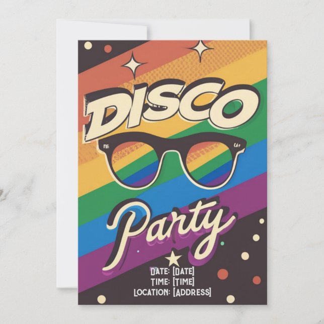 Invitation Disco Gay Party customisée (Devant)