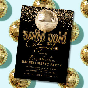 Invitation Disco Gold super Solid Gold Bachelorette Party