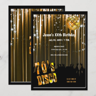 Invitation Disco Party des années 70